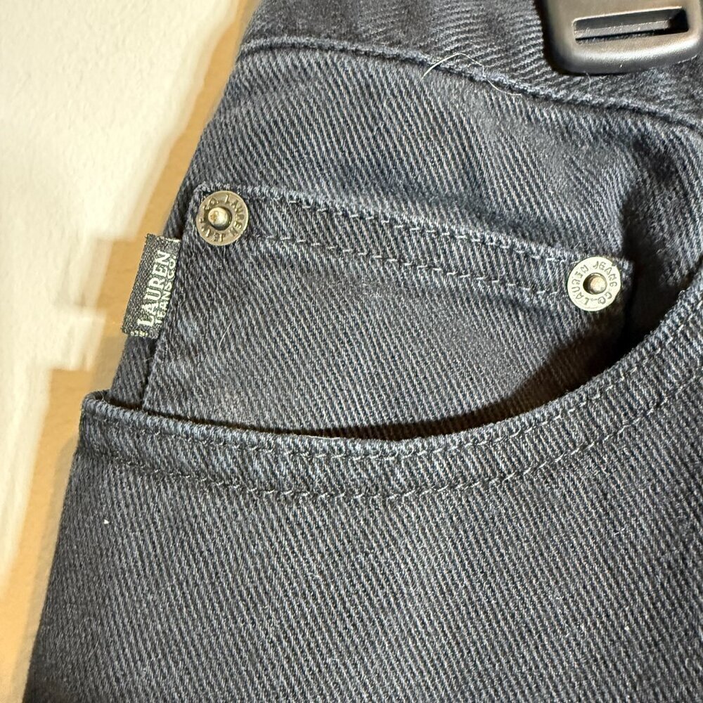 NWOT Lauren Jeans Co. Ralph Lauren Straight Leg Denim Jeans Women's 14 Black - Picture 7 of 13